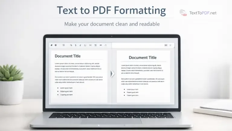 Text to pdf format